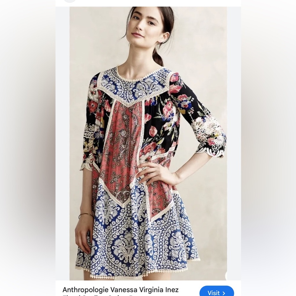 Anthropologie Multicolor Patchwork Tunic Dress - image 2